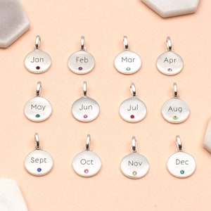 Personalised Sterling Silver Birthstone Charms