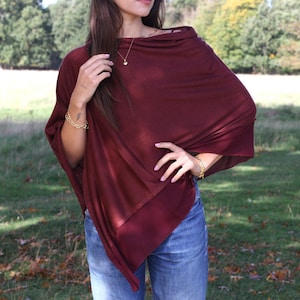 Personalised Lightweight Wool Mix Summer Poncho • Accessories • Scarves • Mother Gift • Gift For Mom