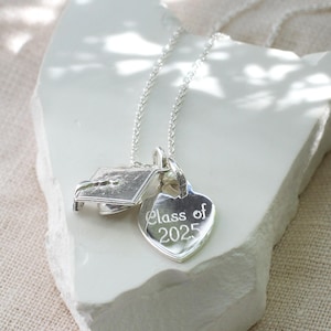 Personalisierte Silber Halskette • Abschluss Geschenk • Personalisierte Halskette