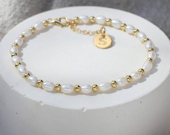 18ct Gold Vermeil Or Silver And Pearl Bead Bracelet • Silver Or Gold Pearl Beaded Bracelet • Bridesmaid Bracelet