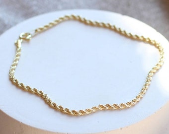Wonderful 9ct Gold and 925 Silver Bonded Rope Chain Lovely Condition High Quality Piece Made to Last 20 inch in Length 0.5mm Thick Etsy