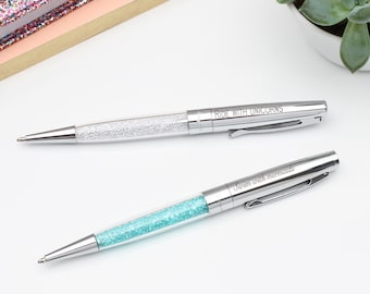 Personalised Crystal Sparkle Pen • Stationery Gifts •