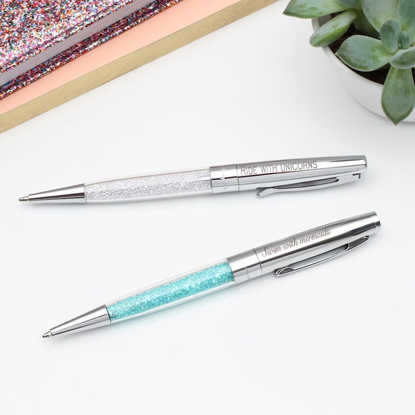 Personalised Crystal Sparkle Pen • Stationery Gifts •