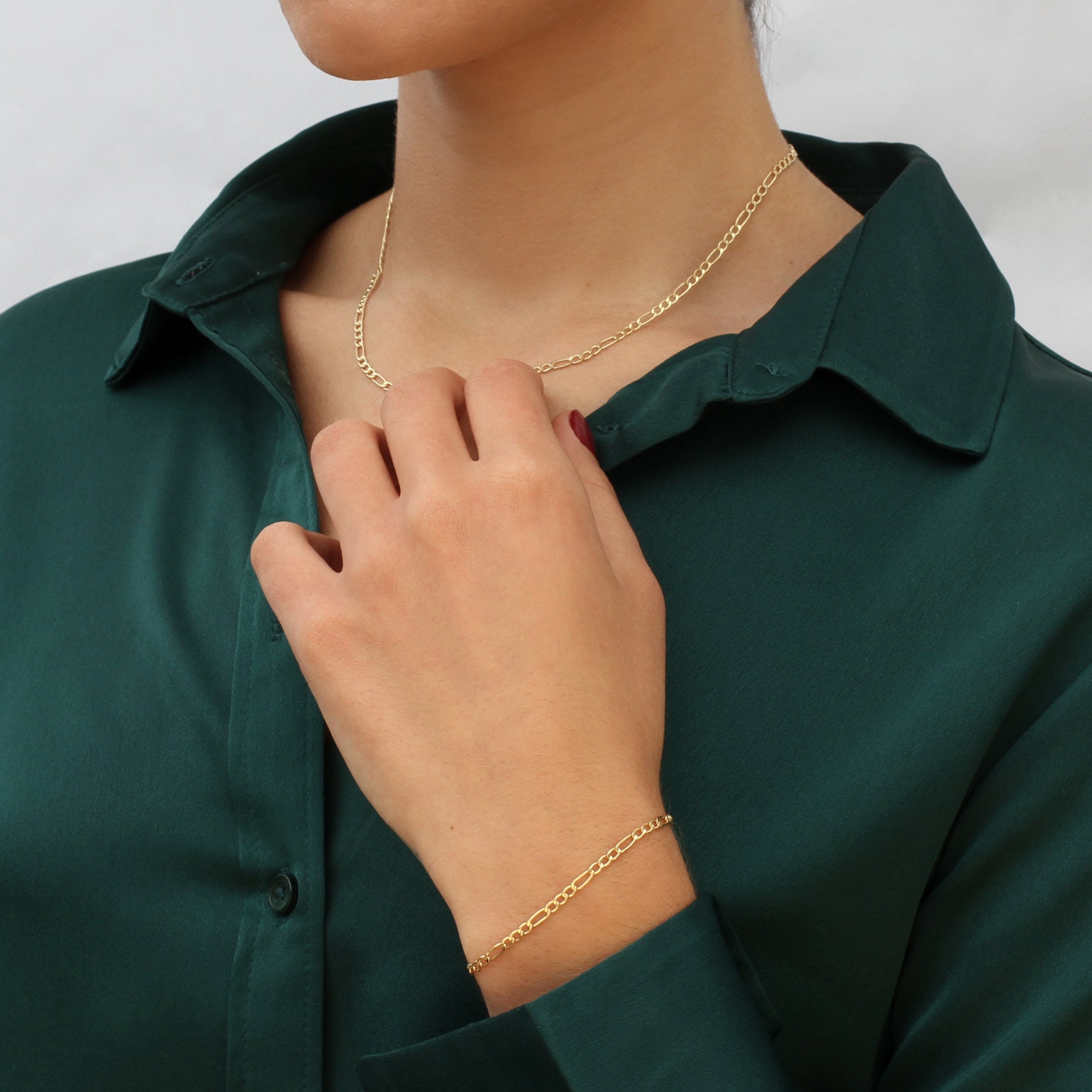 【HURLEY BURLEY】9CT YELLOW GOLD FIGARO CHAIN LINK NECKLACE 9ct Yellow Gold Belcher Chain Necklace – Hurley Burley