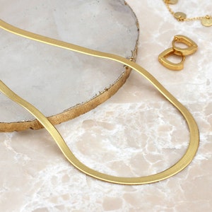 18ct gold plated silver or silver snake chain necklace image 3