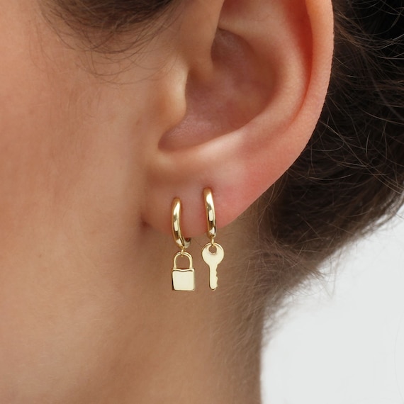Cubic Zirconia Hoop Earrings CZ Rose Gold Plated 29mm Push Latch Lock |  Jewelryland.com