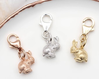 Silver or 18ct Gold Plated Bunny Charm