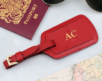 Personalised Leather Luggage Tag • Travel Accessories •