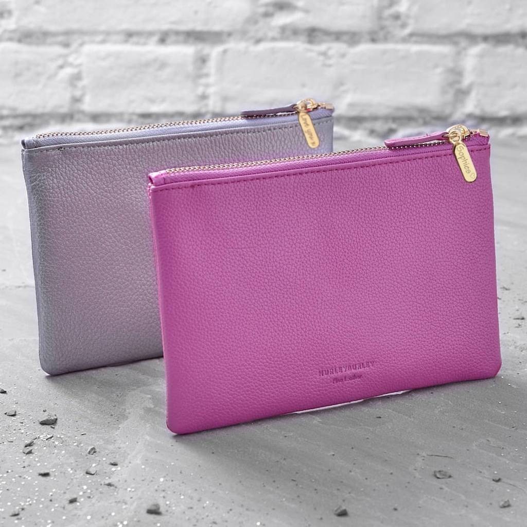 Personalised leather clutch Clearance