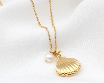 Personalized Shell Locket Necklace: 18ct Gold Plated or Sterling Silver