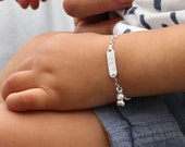 Personalised Sterling Silver Baby Christening ID Bracelet