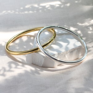 Sterling Silver Or 18ct Gold Plated Chunky Bangle • Women&#39;s Cuff Bracelet