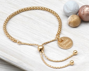 Personalised 18ct Gold Plated Friendship Bracelet