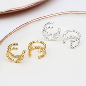 Gold or Silver Bead Edge Ear Cuffs