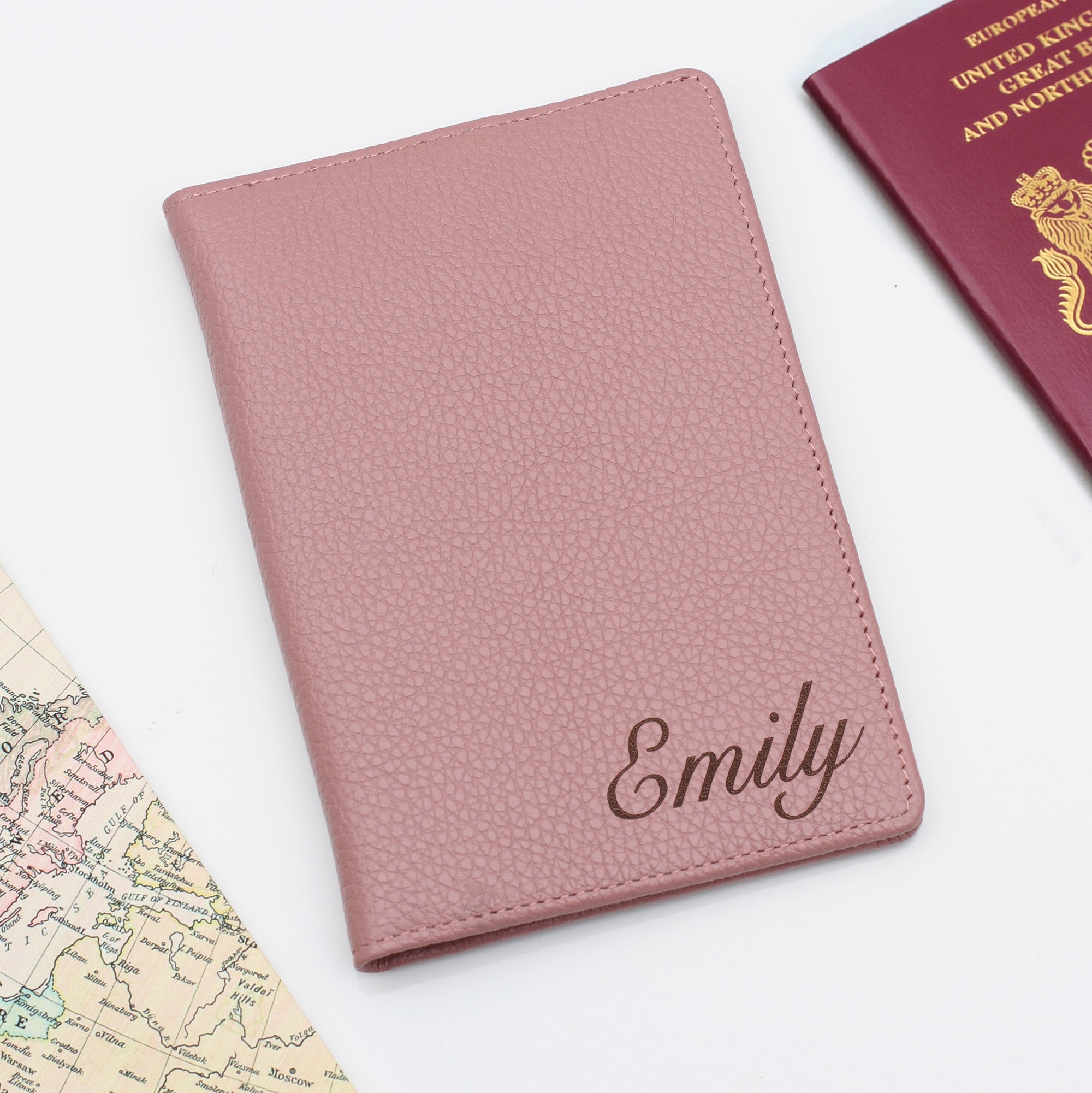 Couples Passport Holder,Map Passport Case PU Leather Passport