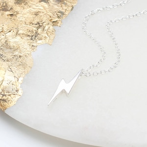 Silver &#39;Ziggy Stardust&#39; Lightning Necklace