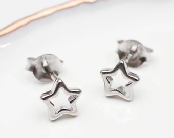 Sterling Silver Mini Star Earrings