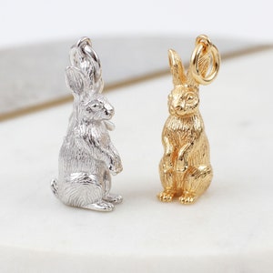 Sterling Silver Or 18ct Yellow Gold Plated Chinese Zodiac Rabbit Charm • Lunar New Year•