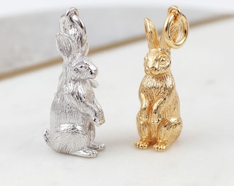 Sterling Silver Or 18ct Yellow Gold Plated Chinese Zodiac Rabbit Charm
