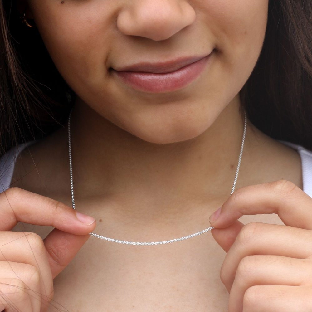 送税込【HURLEY BURLEY】STERLING SILVER ROPE CHAIN NECKLACE♪ Men's Silver Chains: Stack Them or Wear Them Alone