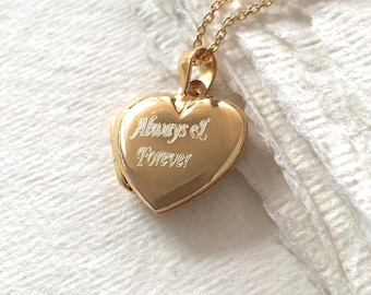 Personalised 18ct Yellow or Rose Gold Plated Heart Locket Necklace