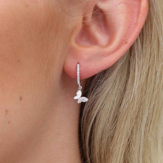 Evelyn butterfly 2024 hoop earrings