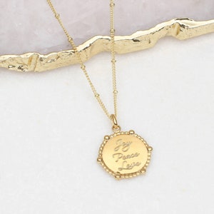 Personalised Disc Message Necklace with Satellite Chain