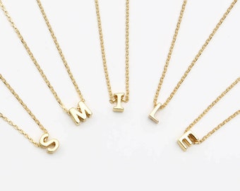 18ct Gold Plated Mini Floating Initial Necklace
