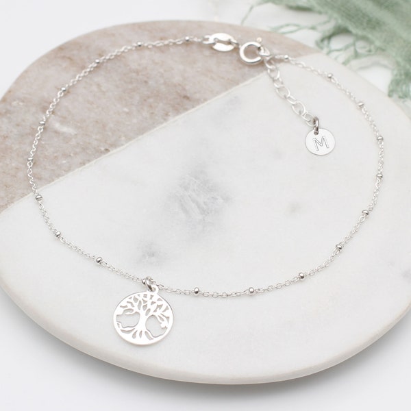 Personalised Silver & Gold Tree of Life Anklet • Holiday Accessories •