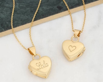 Personalised 18ct Gold Plated Heart Locket • Photo Necklace •