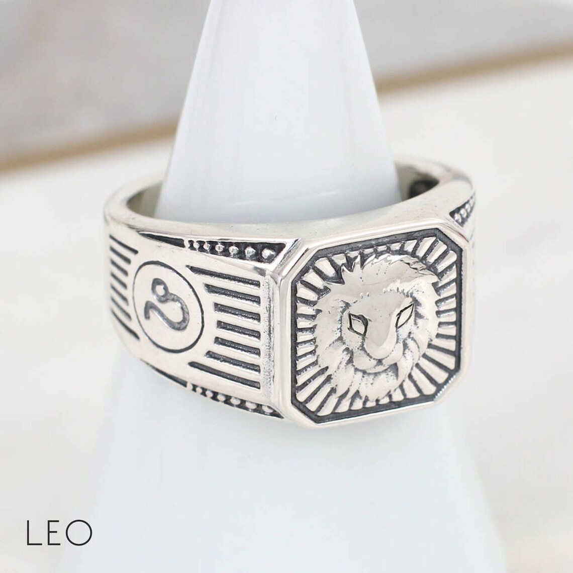 Men's Sterling Silver Zodiac Ring Etsy