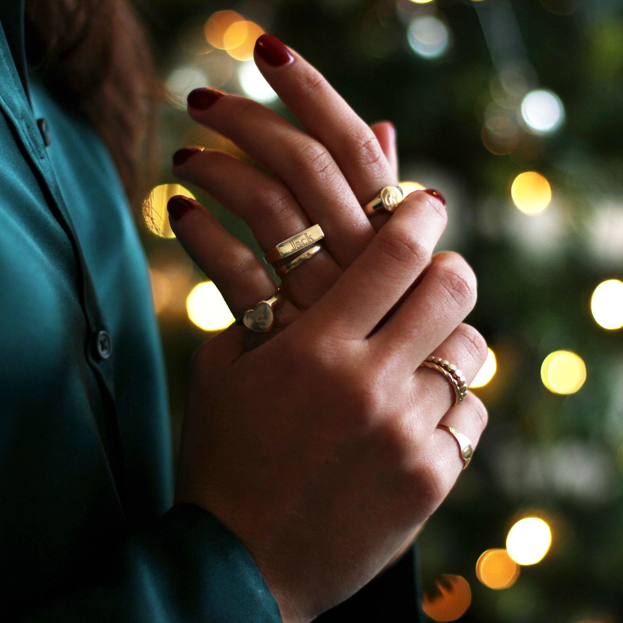 CASSIECA 9 Pezzi Anello Oro Donna, Anelli Impilabili per Donna con Zircone Anelli Minimalisti da Dito Aperto Anello da Pollice Anello di Promessa Fedine Oro per Fidanzata Moglie Mamma