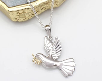 Personalised Silver Dove Necklace