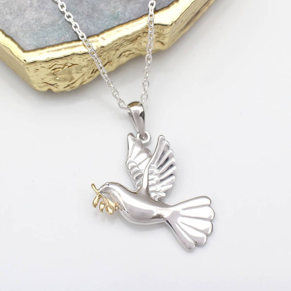 Personalised Silver Dove Necklace