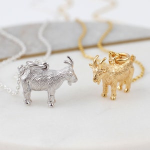 18ct Gold Plated or Silver Chinese Year of the Goat Necklace • Animal Jewellery