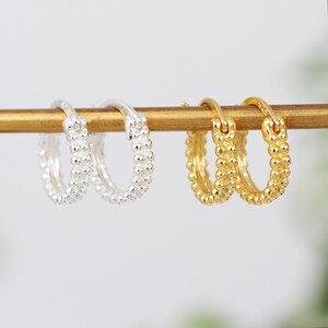 18ct Gold Plated Or Silver Bobble Hoop Earrings