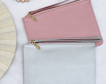 Personalised Luxury Leather Wrist Strap Clutch Bag (HBL21/135Y)