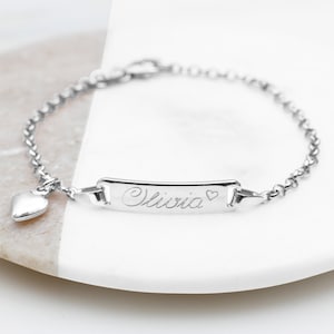 Child's Silver ID Bracelet • Christening • Baptism •