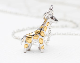 Collier girafe en argent personnalisé