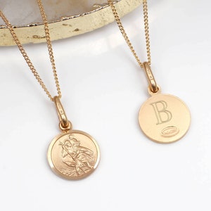 9 Karat Solid Gold Mini St Christopher Anhänger