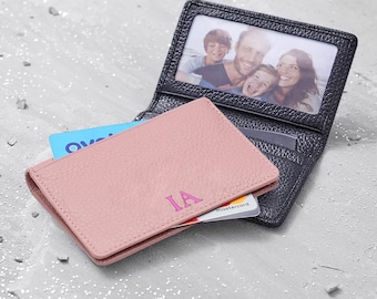 Personalisierte Initialen Leder Reisekartenhalter