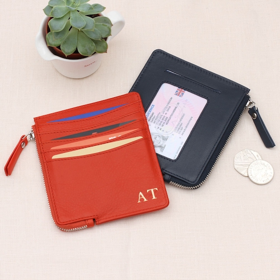 Personalised Leather Card and Coin Purse Etsy Ireland