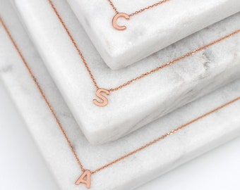 9ct Rose Gold Mini Initial Necklace