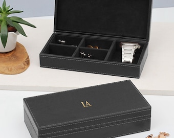 Personalised Leather Jewellery & Watch Box