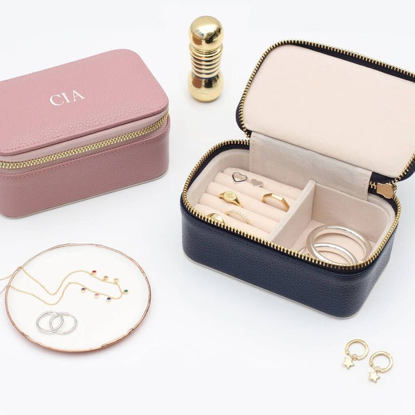 Personalised Leather Travel Jewellery Box