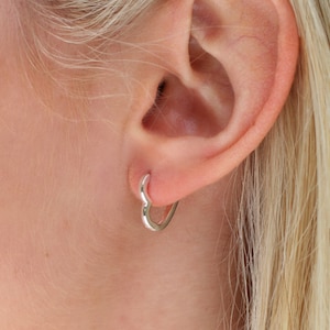 18ct Gold Or Sterling Silver Heart Hoop Earrings