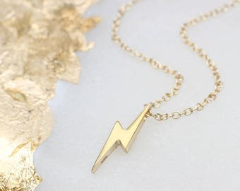 18c Gold Plated Lightning Bolt Necklace • Ziggy Stardust Necklace • David Bowie Necklace • Jewellery Set • Personalised Gift For Mum