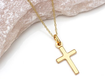 9ct Gold Cross And Chain Necklace • Baptism • Confirmation • Christening Gift