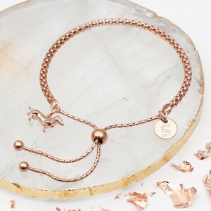 Gold or Silver Dachshund Mesh Chain Bracelet Rose Gold Vermeil