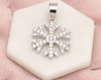 Sterling Silver Crystal Snowflake Charm